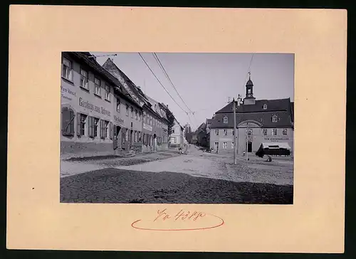 Fotografie Brück & Sohn Meissen, Ansicht Strehla, Schlossstrasse mit Gasthaus zum Schwan & Zum Rathskeller