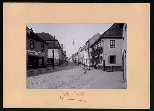Fotografie Brück & Sohn Meissen, Ansicht Wilsdruff, Dresdner Strasse mit Glaswarenladen Carl Pflugbeil