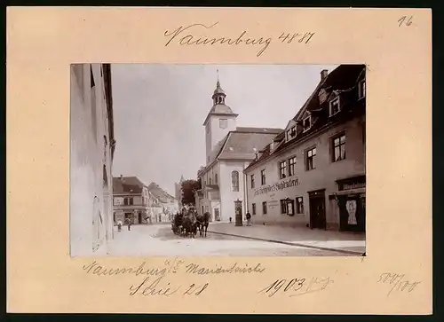 Fotografie Brück & Sohn Meissen, Ansicht Naumburg, Buchdruckerei Fritz Hirschfelder & Marienkirche