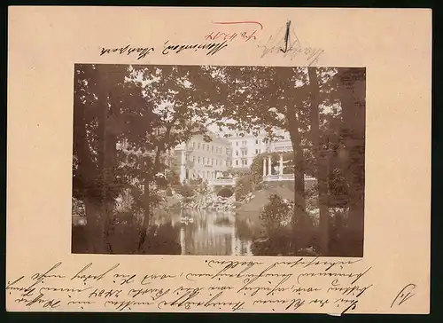 Fotografie Brück & Sohn Meissen, Ansicht Marienbad, Teich im Stadtpark