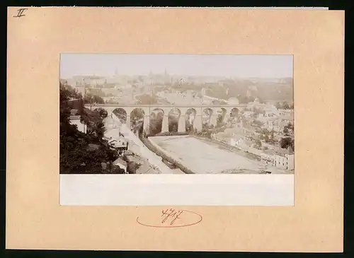 Fotografie Brück & Sohn Meissen, Ansicht Luxemburg, Stadtansicht mit Viadukt