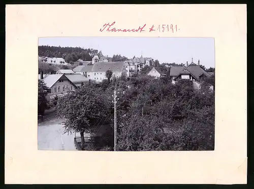 Fotografie Brück & Sohn Meissen, Ansicht Bad Hartha, Blick in die Lindenstrasse und das Kurhaus mit Hotel