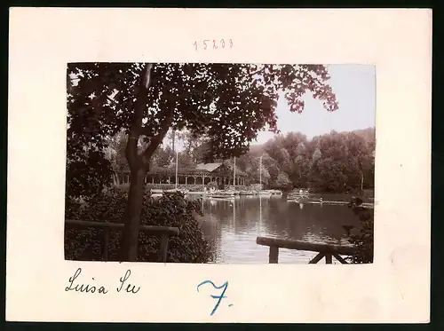 Fotografie Brück & Sohn Meissen, Ansicht Bad Elster, Blick auf den Louisasee mit Bootsstation