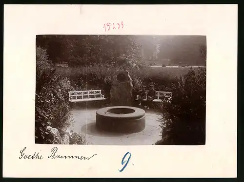 Fotografie Brück & Sohn Meissen, Ansicht Bad Elster, Partie an dem Goethe Brunnen