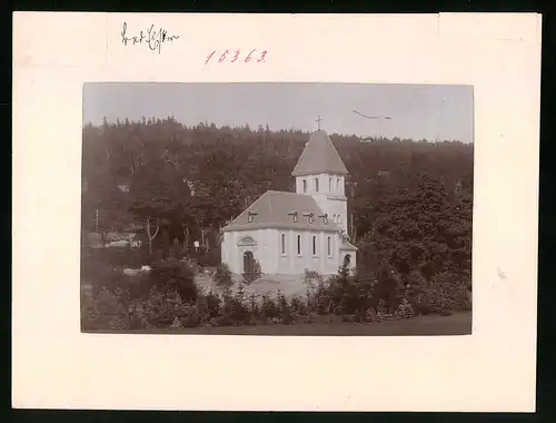 Fotografie Brück & Sohn Meissen, Ansicht Bad Elster, Blick auf die Katholische Kirche im Wald