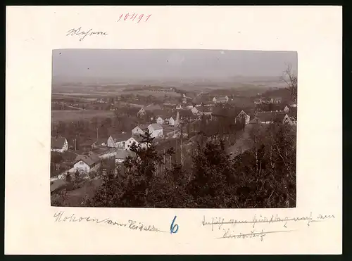 Fotografie Brück & Sohn Meissen, Ansicht Mohorn i. Sa., Blick auf die Wohnhäuser im Ort vom Heidelberg