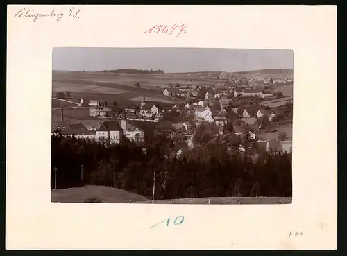 Fotografie Brück & Sohn Meissen, Ansicht Klingenberg i. Sa., Ortsansicht mit Wohnhäusern und Kirche