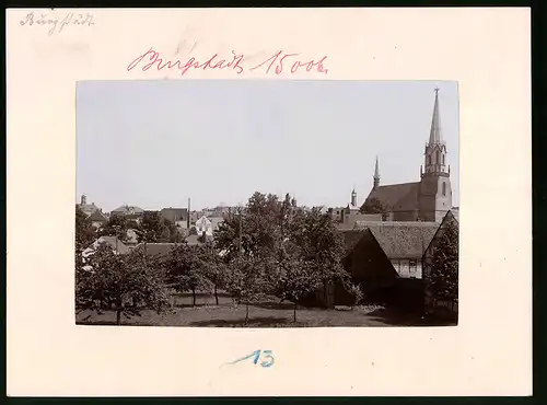 Fotografie Brück & Sohn Meissen, Ansicht Burgstädt i. Sa., Teilansicht der Stadt mit Kirche