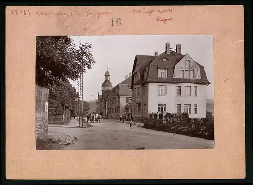 Fotografie Brück & Sohn Meissen, Ansicht Marienberg i. Sa., Poststrasse mit Postamt und Wohnhäusern