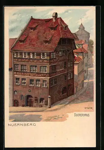 Künstler-AK Karl Mutter: Nürnberg, Am Dürerhaus
