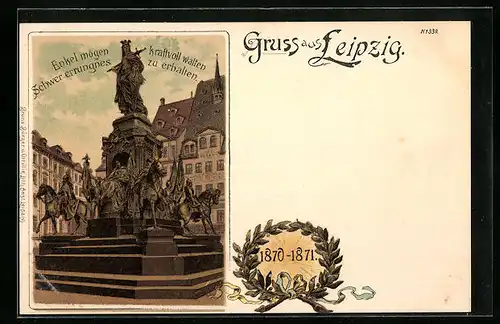 AK Leipzig, Denkmal zur Erinnerung an den Krieg 1870-71