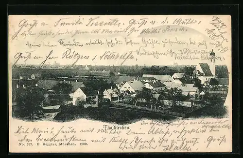 AK München-Thalkirchen, Ortsansicht mit Kirche