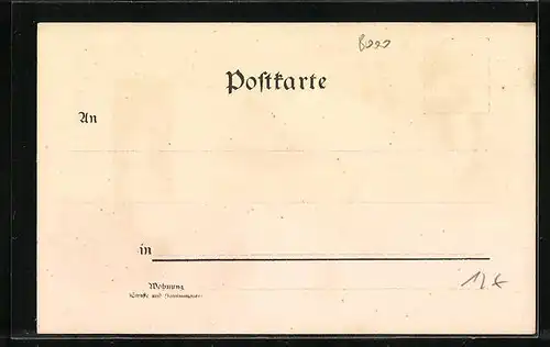 Lithographie München, Marienplatz und Münchner Kindl