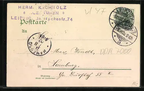 Lithographie Leipzig, Erster Besuch König Georgs im November 1902