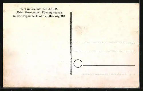 AK Föckinghausen, Verbandsschule der J.G.B. Fritz Husemann aus der Vogelschau