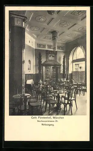 AK München, Café Fürstenhof, Neuhauserstrasse 21, Notausgang