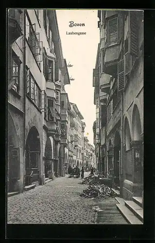 AK Bozen, Blick in die Laubengasse