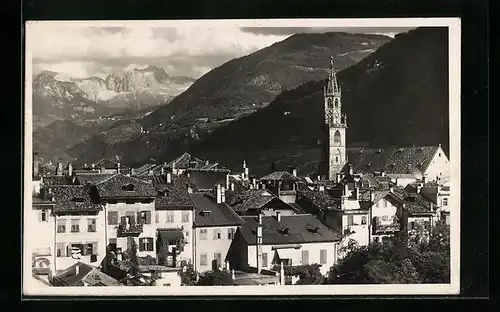 AK Bolzano, Ortsansicht mit Kirche