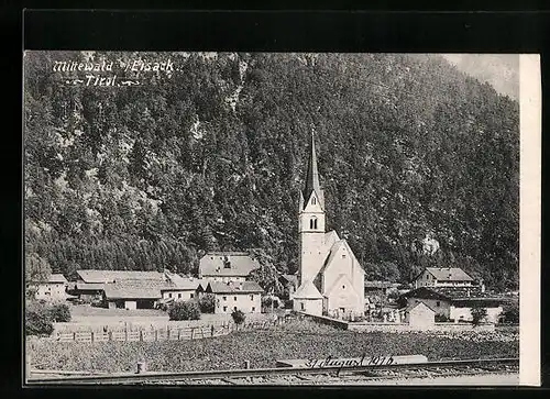 AK Mittewald a. Eisack, Ortspartie mit Kirche