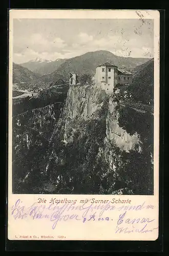 AK Haselburg /Bozen, Die Burg mit Sarner Scharte