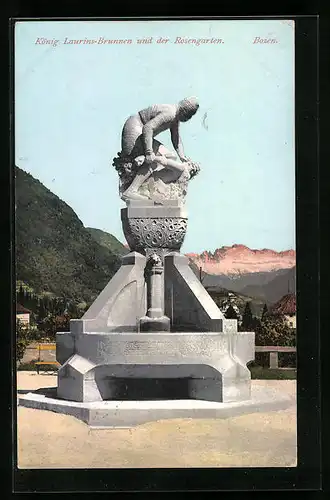 AK Bozen, König Laurins-Brunnen, Rosengarten