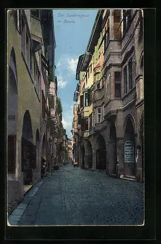 AK Bozen, Blick in die Laubengasse