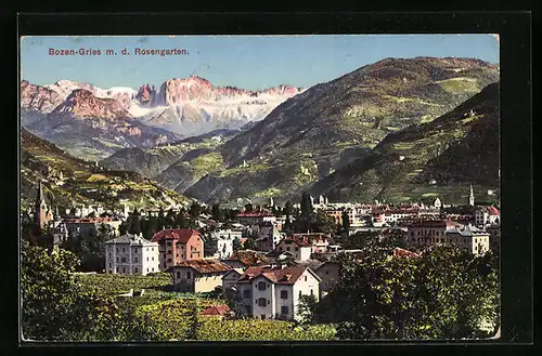 AK Bozen-Gries, Stadt mit Rosengarten