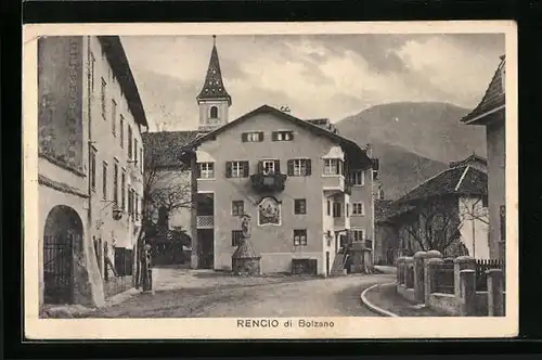 AK Bolzano-Rencio, Strassenpartie mit Gebirgspanorama