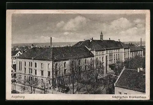 AK Augsburg, Städtisches Krankenhaus aus der Vogelschau