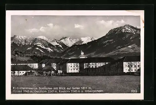 AK Sonthofen, Karpathenkaserne mit Blick auf Iseler und Rauhorn