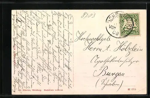 AK Ochsenfurt a. M., Stadtmauerpartie mit Turm