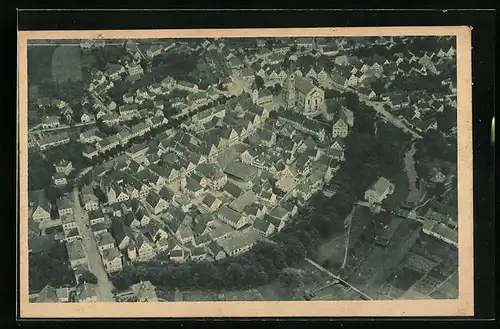 AK Weissenhorn /Bayern, Ortspartie, Fliegeraufnahme