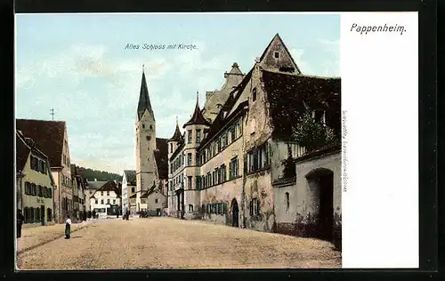 AK Pappenheim, Altes Schloss mit Kirche