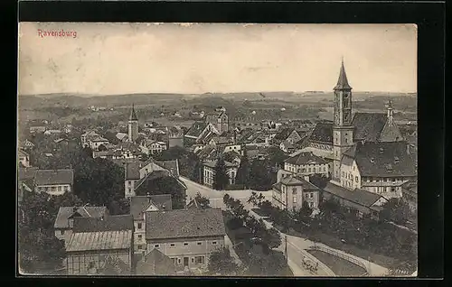 AK Ravensburg, Teilansicht aus der Vogelschau