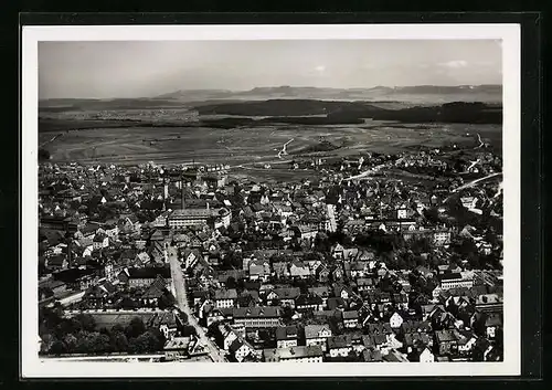 AK Schwenningen a. N., Fliegeraufnahme der Ortschaft