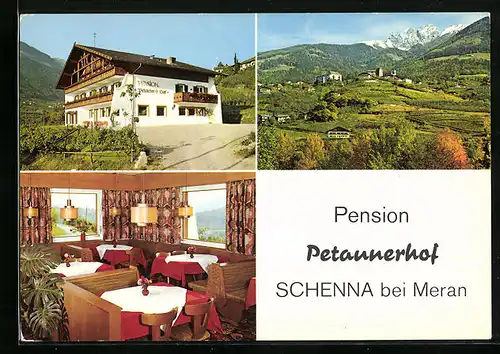 AK Schenna bei Meran, Pension Petaunerhof, Ortsansicht