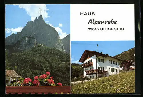 AK Seis am Schlern, Pension Haus Alpenrebe