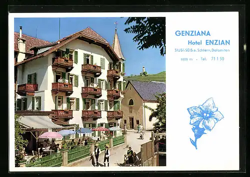 AK Seis am Schlern, Genziana Hotel Enzian mit Terrasse