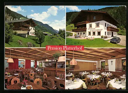 AK St. Johann /Ahrntal, Pension Platterhof - Haus, Innenansichten