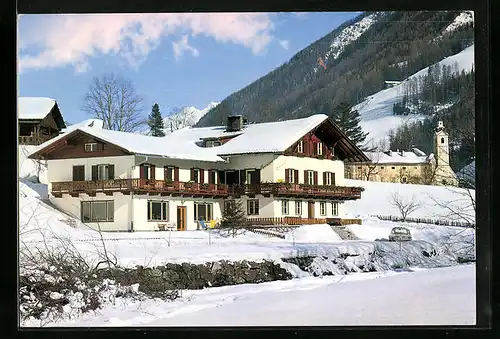 AK Steinhaus /Ahrntal, Pension Linderhof im Winter