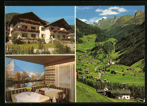 AK St. Jakob /Ahrntal, Pension Haus Hofer, Ortsansicht mit Umgebung