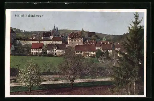 AK Bebenhausen /Tübingen, Ortspartie mit dem Schloss, Südseite