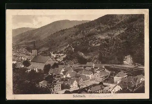 AK Schiltach, Ortspartie mit Kirche