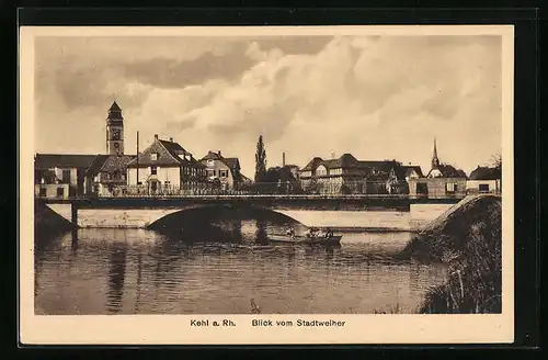 AK Kehl a. Rh., Blick vom Stadtweiher