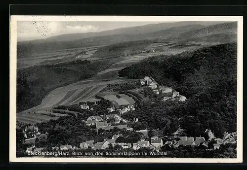 AK Stecklenberg /Harz, Blick von den Sommerklippen im Wurmtal