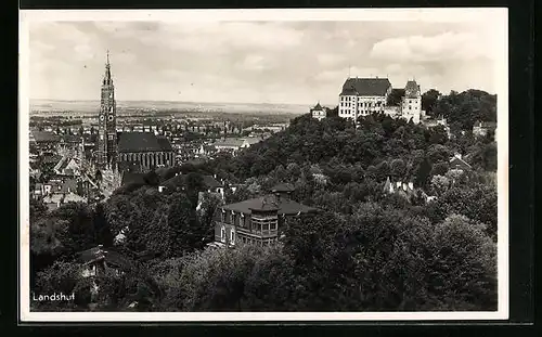 AK Landshut, Ortspartie mit Kirche