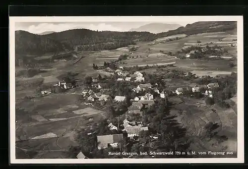 AK Gresgen /bad. Schwarzwald, Ortspartie vom Flugzeug aus