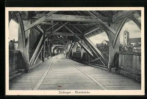 AK Säckingen, Auf der Rheinbrücke