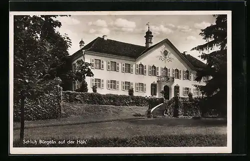 AK Bürgeln, Schloss auf der Höh', Spruch rückseitig