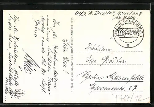 AK Immendingen, Totalansicht mit Blick über die Felder